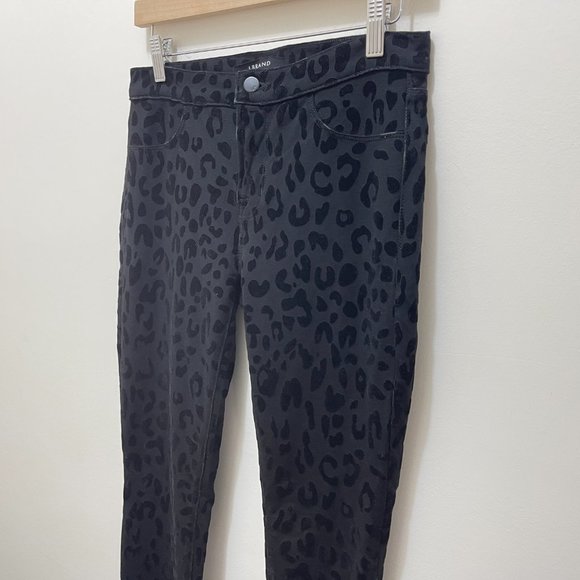 J BRAND Blackcat Velvet Animal Print Skinny Jeans sz 28 - Picture 4 of 11